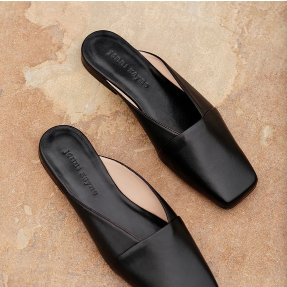 Jenni Kayne Shoes - Jenni Kayne Black Leather Mules